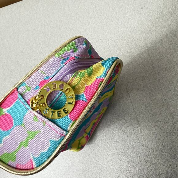 Lilly Pullitzer Estee Lauder Makeup Bag Zip Pouch Colorful Travel Floral Small - Picture 2 of 9